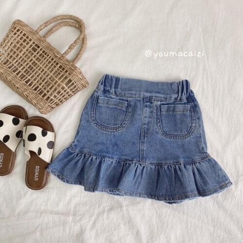 2021 News Summer Spring Girl kids Denim skirt Cotton Baby Children Kids Casual Skirt 2-7 Years