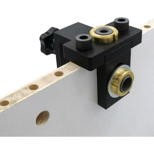 3-in-1 Punch Locator Adjustable Doweling Jig 8/15mm Drill Bit Drilling Dowelling Template Guide for Handles Pulls Tools