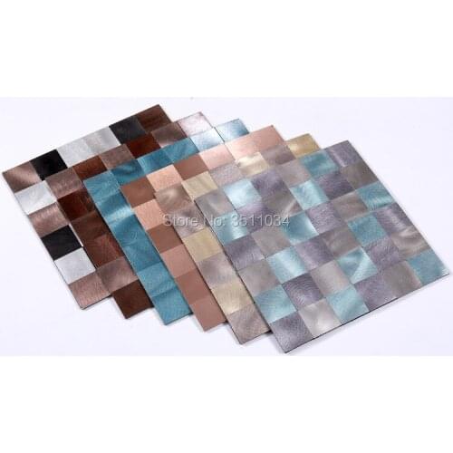 4mm Mosaic Aluminum Composite Panel Black Mosaic Tiles wall sticker for wall decor brushed metal mosaic tile