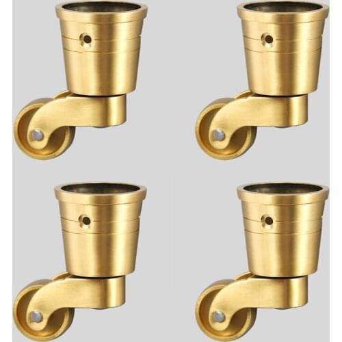Brand New 4PCS Brass Universal Heavy Furniture Casters Table Chair Sofa Bar Piano Smoothly Wheels Furntiure Rollers Runners