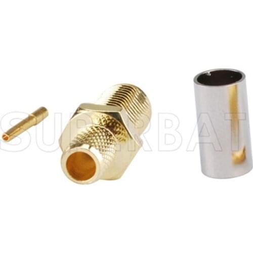 Superbat 5pcs SMA Jack Bulkhead Crimp Straight Connector for LMR/KSR200 Cable