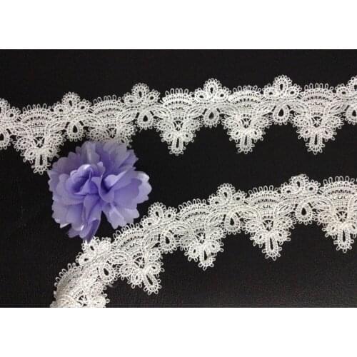 6cm White delicate water-soluble embroidery lace trimming, DIY decoration accessories, XERY13676