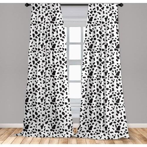 Abstract Window Curtains Dalmatian Spots Shapeless Geometric in Minimalist Tones Window Drapes with Rod Pocket