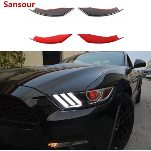Sansour Car Front Fog Light Lamp Decoration Trim Cover Daylight fog lamp with Turn Signal style For Ford Mustang 2018