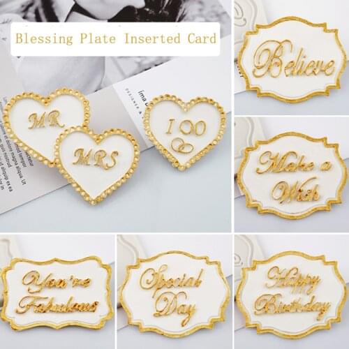Blessing Plate Card Silicone Mold Fondant Mould Cake Decorating Tools Chocolate Gumpaste Molds, Sugarcraft, Kitchen Accessories
