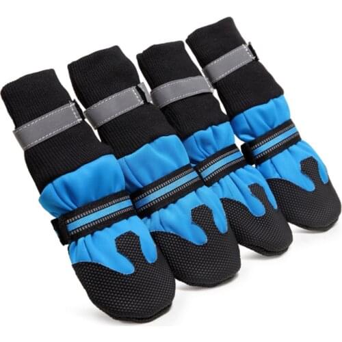 4pcs Waterproof Winter Pet Dog Shoes Anti-slip Snow Pet Boots Paw Protector Warm Reflective For Medium Large Dogs Labrador Husky