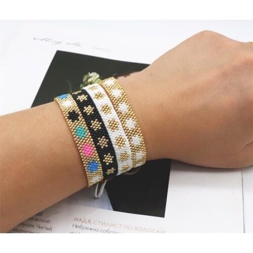 ZHONGVI Miyuki Bracelet For Women Fashion Weaving Star Pattren Adjustable Jewelry Friendship Boho Colorful Bracelets Girls Gift