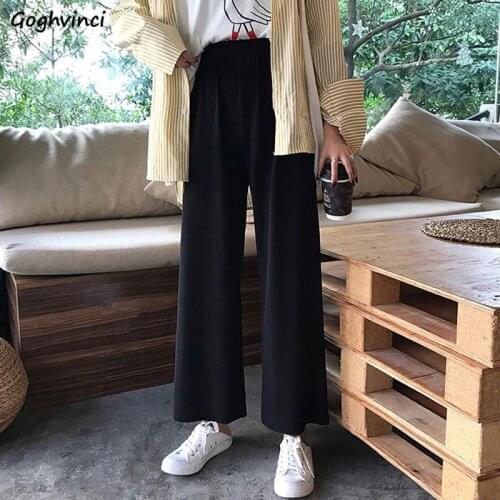 Casual Pants Women Black Baggy Cozy Stylish Femme Spring Korean Street Style All-match Straight Chic Soft Trouser New Hot Sale