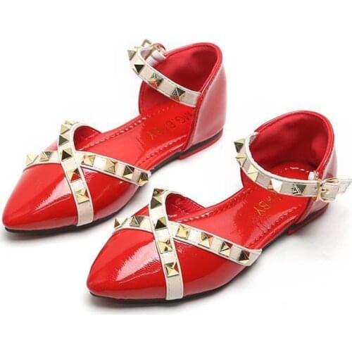 CAPSELLA KIDS Sandals for Girls Summer 2-12 Years Shoes Children Shoes Girls Rivet Princess Dress Shoes Gladiator Size 26-35