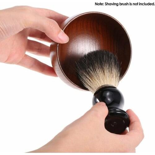 Wooden Beard Foam Bowl Beard Razor Shave Cream Soap Cup for Shave Brush Male Face Cleaning Bowl for Men Shaving