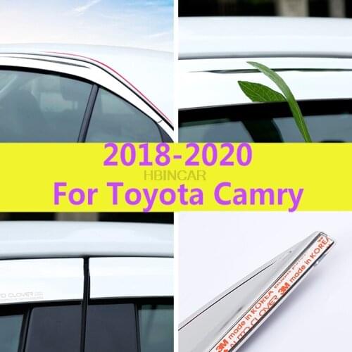For Toyota Camry 8th Sedan 2018-2020 Car waterproof decorative strip sun visor special modified window rain eyebrow decoration