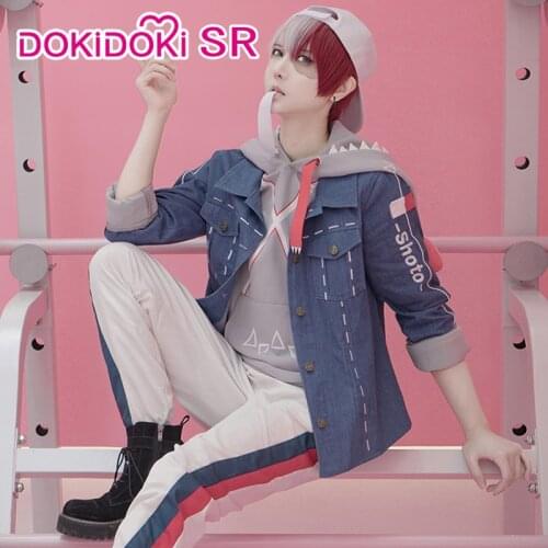 DokiDoki-SR Anime My Hero Academia Cosplay Todoroki Shoto Dinosaur Doujin Boku No Hero Academia Costume Todoroki Shoto Cosplay