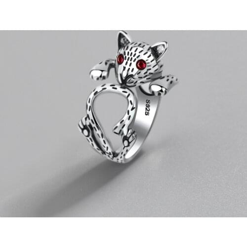 Korean Open Adjustable Large Cat Finger Rings for Women Wedding Ring Jewelry Valentines Day GIFT