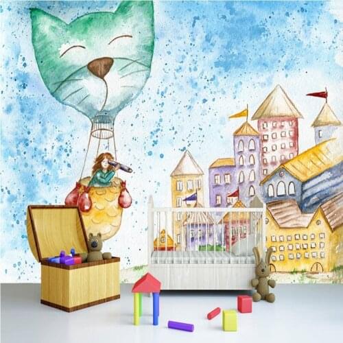 Paintable Wallpaper Custom Wall Murals Watercolor Cartoon Wall Living Room Wall Decor Ideas Kids Room Decor Modern Sitting Room