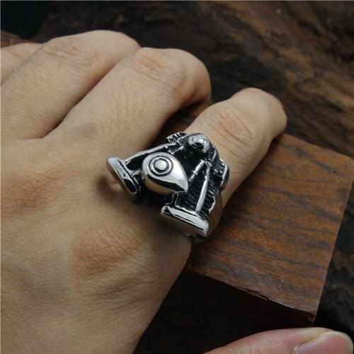 1pc Boys Mens 316L Stainless Steel Cool Motor Biker Engine Ring Biker Ring Factory Price