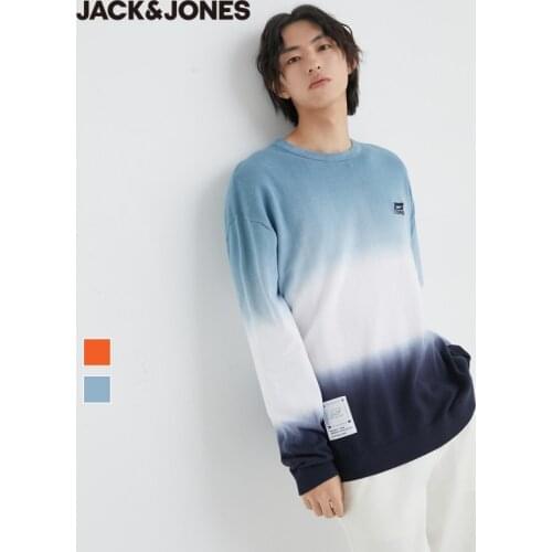 JackJones Mens 100% Cotton Casual Round Neckline Gradient Regular fit Knit Sweater|220424014