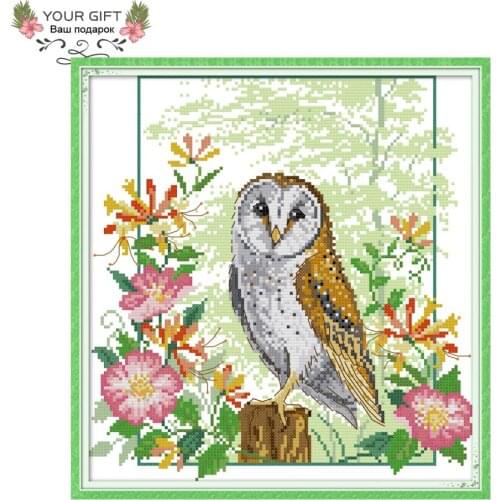 Joy Sunday DA235 14CT 11CT Stamped and Counted Home Decoration Owl Needle Art Craft Cross Stitch Kits