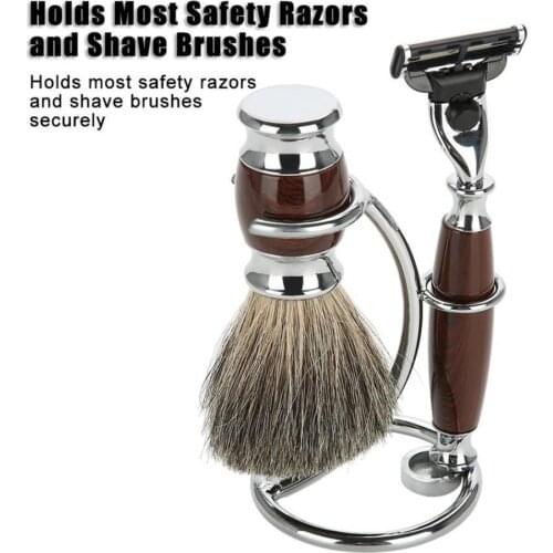 2019 New Mens Shaving Razor & Brush Stand Shaver Stainless Steel Holder Stand Rack Kit
