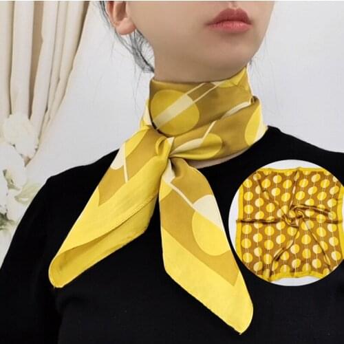 2020 New Women Silk Scarf Square Headband Foulard Lady Shawls Wraps Print Office Small Neck Scarves Kerchief Bandana Pashmina