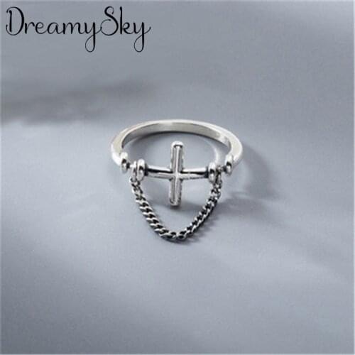 Charming Open Cross Ring for Women Vintage Boho Party Rings Gothic Punk Jewelry Gifts for Girls 2021
