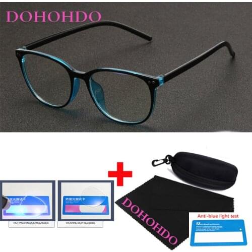 DOHOHDO New Women Black Anti Blue Light Glasses Computer Protection Anti Blue Light Blocking Gaming Men Glasses Frame Spectacles