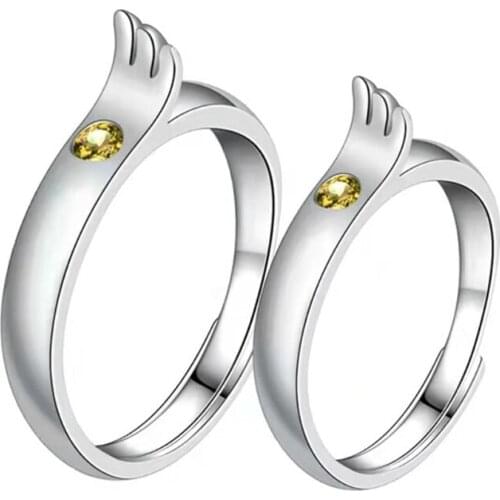 Couple Rings for Women Men Adjustable Couple Matching Promise Engagement Wedding Ring Set Friendship Rings Gift Jewelry