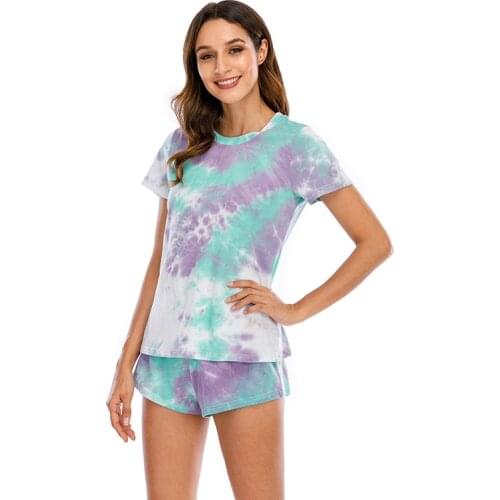 Women Pajamas Set Tie Dye Womens Pajamas Lounge Wear Homewear Suit Loungewear Set Women Sleep Wear Sleepwear Pajamas For Women