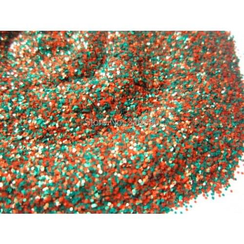 Christmas Pink Green Solvent resistant matter glitter mix for DIY nail art