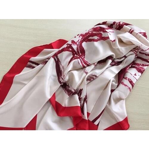 2020 new arrival spring autumn classic horse100% pure silk scarf twill hand made roll 90*90 cm shawl wrap for women lady gift
