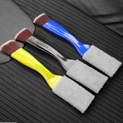 Car Cleaning Brush Dusting Remove Double Side For Air Conditioning Panel Gap Auto Wash Tools Car Meter Detailing Cleaner