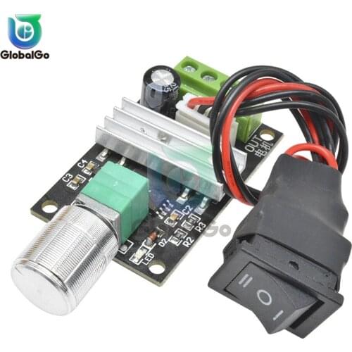 DC 6V 12V 24V 28V 3A 80W PWM DC Motor Speed Controller Regulator Adjustable Variable Speed Control Potentiometer On/Off Switch