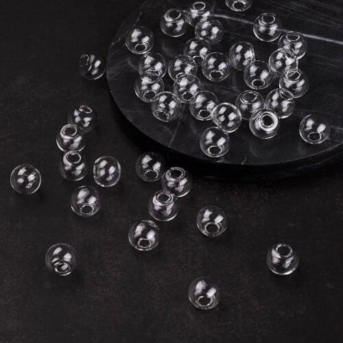 8mm 10mm 12mm 14mm 16mm 18mm Round Transparent Mechanized Blown Globe Glass Bead for Stud Earring Finding or Half Drilled