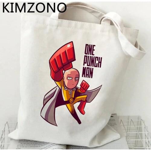 One Punch Man shopping bag tote recycle bag bolsa reusable grocery eco bag bolsas reutilizables jute shoping cloth sac toile