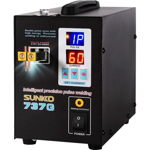 SUNKKO 737G Battery Spot Welder 1.5KW Digital Display Spot Welding Machine For 18650 Battery Pack Weld Double Pulse Spot Welders