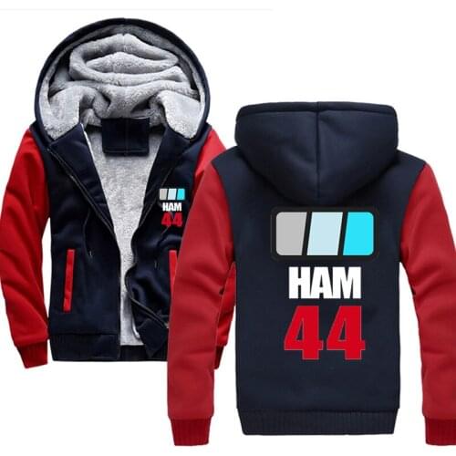 Ham 44 Winter Mens Thicken Fleece Hoodies Warm Sweatshirts Solid Sportswear Zipper Hoodie Men Hooded Casual Tops