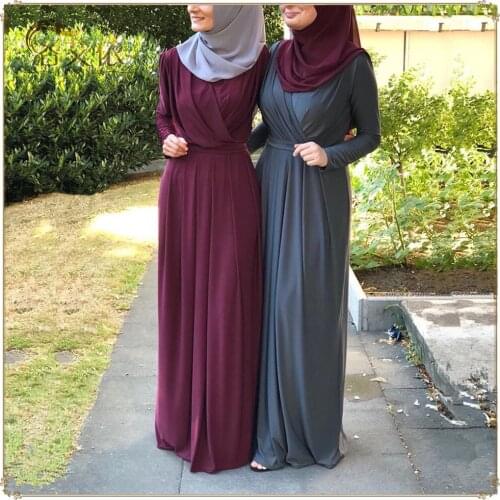 Turkey Islamic Muslim hijab abaya dress Women modest simple arabric Maxi Abaya dresses Dubai Paryer Ramadan moroccan Kaftan robe