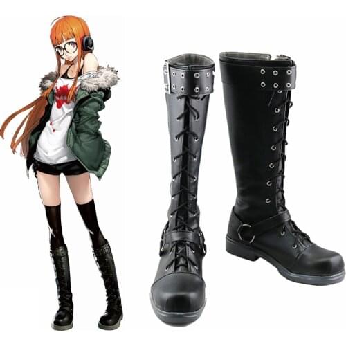 Unisex Anime Cos Persona 5 P5 Futaba Sakura Navi Cosplay Costumes Boots Shoes Halloween Christmas Party Custom Made