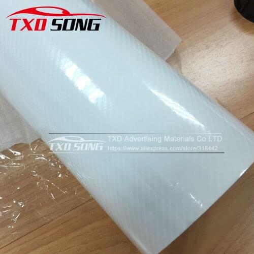 Premium High Glossy White 5D Carbon Fiber film for car decal White Glossy 5D carbon film Air Free Bubble For Vehicle Motorcyle