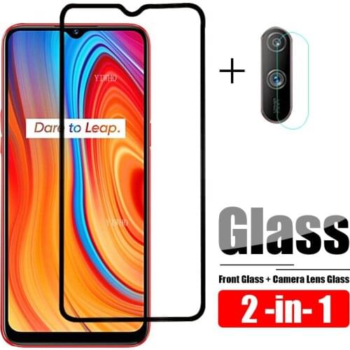 2 in 1 Tempered Glass for Oppo Realme C3 Glass Camera Len Film + Front Screen Protector for Realme C3 Protective Glas RealmeC3
