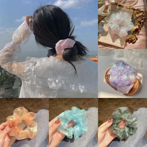 Hair Ring Hair Accessories Mermaid Ji Hair Ring Sweet Forest Tie Hair Rope Net Girl Organza Large Intestine Ring Headwear
