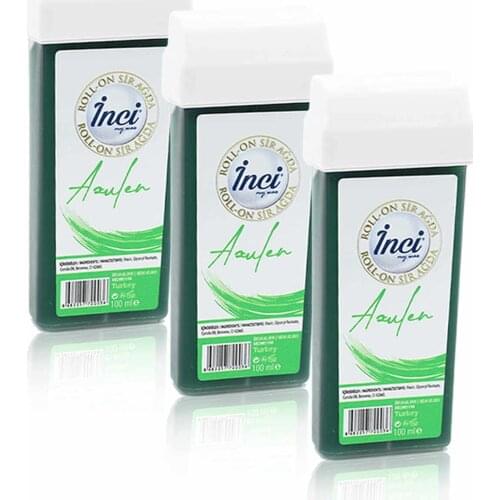 Pearl Green cartridge roll on depilatory 3 PCs, filling, waxing depilation, sugar-free wax, hair removal, feather