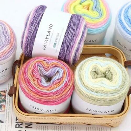 100g Rainbow Hand-woven Cotton Crochet Yarn Soft Crochet Thick Yarn For Hand Knitting Warm Sweater Sofa Cushion Scarf