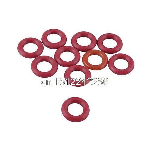 11mm x 6mm x 2.5mm Red Rubber O Shaped Rings Oil Seal Gasket Washer 10 Pcs