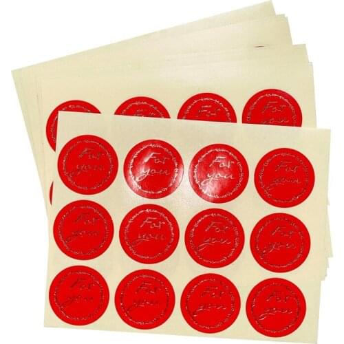 1200pcs/lot Kawaii Red round Bronzing For you Stickers Handmade DIY Gifts posted Baking Decoration package label Multifunction