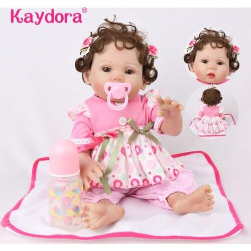 18 inch Full Silicone Reborn Baby Doll lol Cute Bebe Boneca Play Toys Realistic Kids Bathe Playmate Toddler Child Bithday Gifts