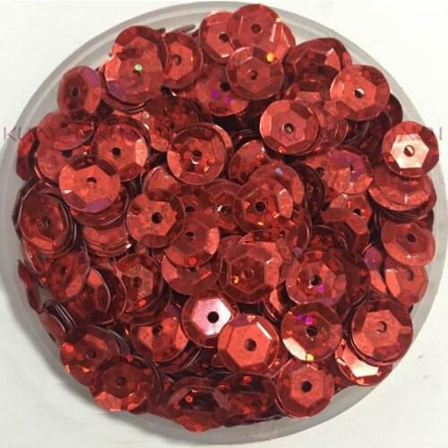 2500pcs 8mm Laser Red Cup Round Loose Sequin Paillette Sewing,Wedding Craft,Women Kids DIY Garment Accessory