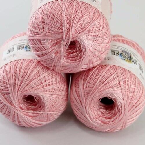 3ballsx50g New Soft Hand Cotton Lace Wool Yarn Crochet Shawl Scarf Knitting Pink Dus 16118-3