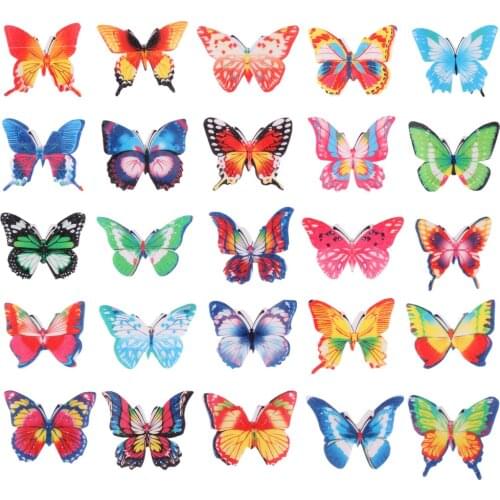 100PCS Butterfly Cake Decoration Cute Eatable Cake Toppers Wafer Paper Butterflies for Wedding Cakes
