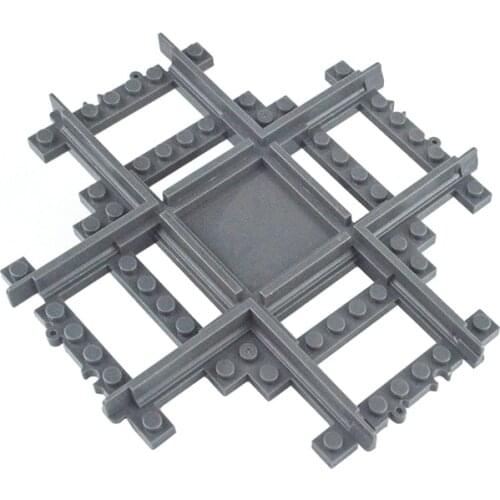 4519 Cross Track Train Tracks City trein Straight Curved Railway Building Blocks Bricks Model Compatible All Brands Train Rails