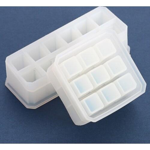 9/12 Grids Lipstick Storage Box DIY Hand Made Trinket Silicone Mold for Resin Epoxy Resin Mold Pigment Bottle Storage Resin Mold